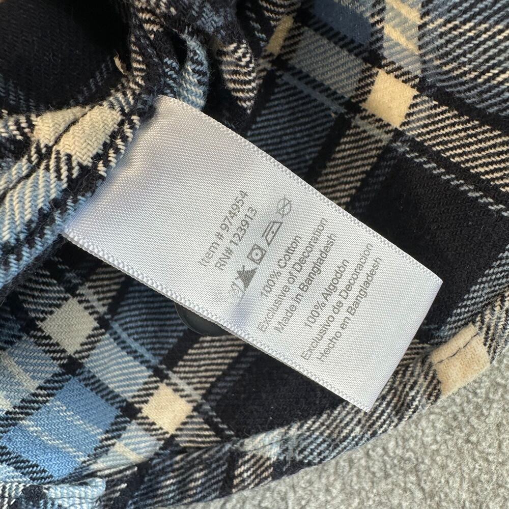 Jachs Blue Plaid Flannel Button Down Shirt Men's Medium Long Sleeve - Picture 9 of 10